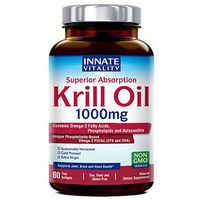 Krill Oil with Omega3s Phospholipids and Astaxanthin 1000mg per Serving, 60 Softgels, Superior Absorption, Non-GMO, Gluten Dairy & Soy Free, Supports Joint, Brain and Heart Health Made in USA