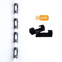 Cable Holder for Desk Black (20 Pack),Wire Holder Cord Management for Desk,Car,Glass,Office,Home,Not Suitable for Rough Wall Surfaces.