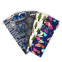 5 Pcs Metal Straw Carrying Case Compatible Stainless Steel/Glass/Silicone Drinking Straws, Cutlery, Knife, Fork, Spoon, Chopsticks, SENHAI Travel Pouch 5 Patterns - 29 x 9.7cm/11.4 x 3.7in