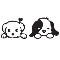 ANGDEST Puppy Love Couple (Black) (Set of 2) Premium Waterproof Vinyl Decal Stickers for Laptop Phone Accessory Helmet Car Window Bumper Mug Tuber Cup Door Wall Decoration