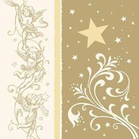 Pack of 60 White and Brown Child Cupid Angels 3-Ply Lunch Holiday Napkins 6.5"
