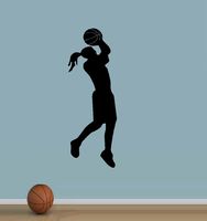 BASKETBALL GIRL # 2 ~ WALL DECAL, 13" X 37"