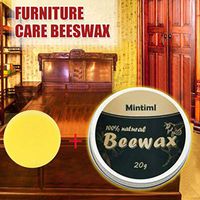 m·kvfa Wood Seasoning Beewax Complete Solution Furniture Beewax Care 20/200g with Cleaning Sponge for Wood Cleaner & Polish, Wear Resistant (20g)