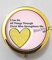 BlackKey I Can Do All Things Through Christ Who Strengthens Me 3-Compartment Decorative Pocket Gift Box Case Organizer for Pill, Color 2 -1486