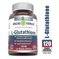 Amazing Formulas L-Glutathione, 500 Mg Veggie Capsules(Non-GMO,Gluten Free) (120 Count) - Antioxidant Properties Helps Reduce Free Radical Damage - Helps Reduce Inflammation - Supports Immune Health.