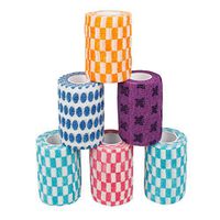 Andux Land 6 Rolls Cohesive Tape Cohesive Bandage Self-Stick Tape Adherent Wrap Random Colors Random Pattern ZZTXBD-02 (7.5cm*4.5m)