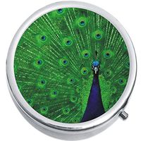 Peacock Medicine Vitamin Compact Pill Box