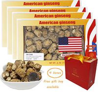 DABC OAK LAND 4OZ*4=453gm/4 Boxes Hand-Selected American Wisconsin Farmed Ginseng Root | Pearl 美国威斯康辛州西洋参 花旗参 礼盒装 |Cultivated American Wisconsin Ginseng 068# Box