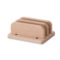 Double Vertical Laptop Stand for Desk Kirigen Office Organizer Rack - Desktop Holder with Adjustable Dock Size Up to 1 inch - Compatible with MacBook Notebook Surface Pro- Natural Wood (LTKD-2-NA)