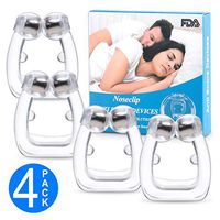 Anti Snoring Solution, Magnetic Anti Snore Clip with Mirror, Snore Stopper Silicone Nose Device, Comfortable & Professional Anti Snoring Devices for Peaceful Night (4pack)