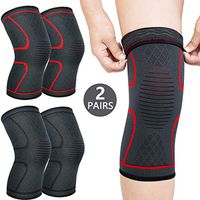 AVIDDA Knee Brace Support Compression Sleeves, Knee Support for Men Women Compression Knee Sleeve for Meniscus Tear, Arthritis, Weightlifting, Running, Squats, Workouts 2 Paris Gray Red L