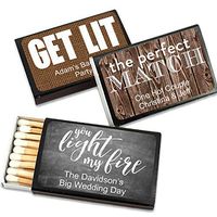 Perfect Match Personalized Matches for Wedding Favors - Custom Wedding Matches (Set of 50 Matchboxes) (Black Box)