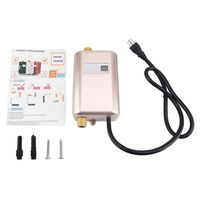 Nannday Electric Tankless Water Heater, Mini Instant Hot Water Heater for Bathroom Kitchen(110V 3000W)(Gold)