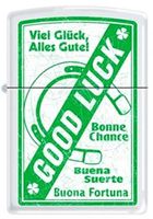 Zippo Good Luck Lighter - White Matte