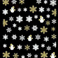 Nail Art Stickers,Putars 1PC 3D Nail Art Stickers Decals Decorations Snowflake Snowman Design (C)