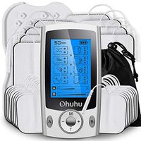 Upgraded Independent Dual Channel TENS EMS Unit of Ohuhu, 20 Massage Modes Rechargeable Muscle Stimulator for Pain Relief Therapy, Electronic Pulse Massager with 24 Pads, Mother's Day Gift Ideal