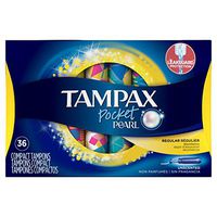 Tampax Pocket Tampons with Plastic Applicator, Regular Absorbency, Unscented, 36 Count (Packaging May Vary)