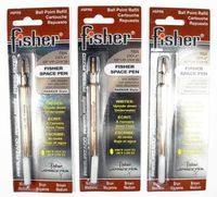 Fisher Space Pen - 3 Pressurized Cartridges Brown Ink Medium Point #SPR8 by Fisher