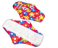 4 Bamboo Mama Cloth/Menstrual Pads/Reusable & Water Proof Sanitary Pads/Panty Liners - Prints (Blossom Beauties)