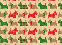 Scottie Dog Rolled Handmade Gift Wrap Paper (2 Sheets)