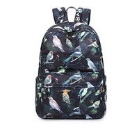 Acmebon Waterproof Fashion School Backpack for Teen Girl Laptop Backpack Black Bird
