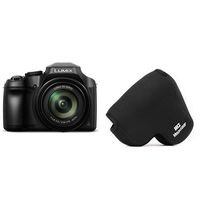 PANASONIC LUMIX FZ80 4K Digital Camera, 18.1 Megapixel Video Camera, 60X Zoom DC Vario 20-1200mm Lens, F2.8-5.9 Aperture & MegaGear Panasonic Lumix DC-FZ80, FZ82 Ultra Light Neoprene Camera Case
