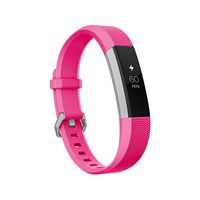 SnowCinda Compatible with Fitbit Ace Bands/Fitbit Alta HR Bands/Fitbit Alta Bands, 3 Size Classic Soft Silicone Strap Sport Wristbands with Secure Metal Buckle for Kids Women Men, HotPink