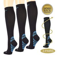 3pairs Compression Socks Women & Men 15-20 mmHg - Best Medical,Athletic, Travel & Flight Socks, Nurses,Edema,Running - Recovery & Fitness