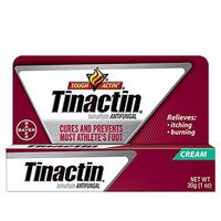 Tinactin Athlete's Foot Cream, Tolnaftate 1%, Antifungal, AF Treatment, Proven Clinically Effective on Most Athlete’s Foot and Ringworm, Cream, 1 Ounce, 30 Grams, Tube