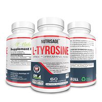 NutriSage L-Tyrosine 1000mg 60 Veggie Capsules | All Natural Dietary Supplement for Men & Women | Alleviate Stress, Reduce Anxiety, Calm Yourself, Improve Brain Function, Boost Energy & Immune System