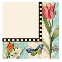 amscan Garden Melody Beverage Napkin Floral Party Tableware, 5" x 5", Pack of 16.