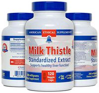 Milk Thistle - Standardized Extract (80% Silymarin yielding 160 mg) - 120 Veggie Caps – Liver Health & Detox. Enhanced with Artichoke Leaves for Liver Regeneration