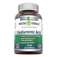 Amazing Formulas Hyaluronic Acid 100 mg 250 Capsules - Support Healthy Connective Tissue and Joints - Promote Youthful Healthy Skin