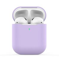 Waterproof Zipper Hard Travel Portable Headphone Carrying Case, Silicone Anti-lost Protective Cover Skin Case compatible for Apple AirPods (Purple)