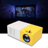 Mini Projector, YG300 Portable Pico Full Color LED LCD Video Projector for Children Present, Video TV Movie, Party Game, Outdoor Entertainment with HDMI USB AV Interfaces and Remote Control (Yellow)