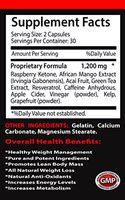 Weight Loss Supplements - Raspberry Ketones Lean 1200 - Raspberry Ketones Supplement - 1 Bottle (60 Capsules)
