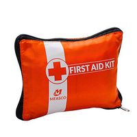 First Aid Kit for Home Or Auto 70 Piece Packed in Orange Bag with Organizers by MFASCO