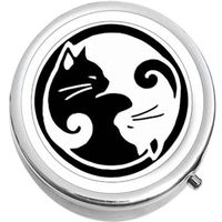 Yin Yang Cats Medicine Vitamin Compact Pill Box