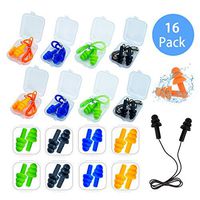 Ear Plugs for Sleeping,16 Pairs Noise Canceling Ear Plugs Soft Reusable Silicone Earplugs Waterproof Noise Reduction Earplugs for Concert,Swimming,Study,Loud Noise,Snoring