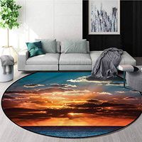 RUGSMAT Clouds Round Rugs for Bedroom,Sunrise Over The Horizon Foam Mat Bedroom Decor Diameter-51