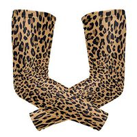Leopard Pattern Design Arm Sleeves Elbow Support Combat UV Protection for Men Women Running Golf Cycling 1 Pair
