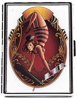 (Full Pack 100s) Metal-Plated Cigarette Case & Stash Box (Vintage Acrobat Blade, 100s (Compact))