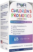 Children's Probiotics + Prebiotics * 6 Billion CFUs/Serving * 60 Chewable Tablets * 2 Month Supply * with Prebiotics Sunfiber® & FOS for 10X More Effectiveness * 100% All Natural * Made in USA