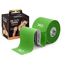 OK TAPE Sports Kinesiology Tape - 20 Strips Precut Latex Free Waterproof Athletic Tape for Pain Relief, Supports and Stabilizes Muscles & Joints Lasts Upto 3 Days- 2inch x 16.4 feet Roll Lime