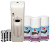 Big D 854 Metered Aerosol Starter Kit, French Buttercreme Fragrance (Contains Dispenser, 2 Batteries, 3 Aerosol Cans) - Air freshener ideal for restrooms, offices, schools, restaurants, hotels