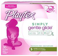Playtex Simply Gentle Glide Unscented Tampons, Super Absorbency, 36 Count (Pack of 1) (Packaging May Vary)