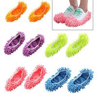 5 Pairs Multi-Function Dust Duster Mop Slippers Shoes Cover Soft Unisex Washable Microfiber Foot Socks Floor Cleaning Tools Shoe Cover