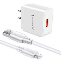 Quick 3.0 Charger AC Adapter, Charging Box Block, Hootek 6FT USB Type C Cable Compatible Samsung Galaxy S10 S10+ S10e S9 S8, A9(2018), Note 10 9 8, LG V50 V40 G8 G7 ThinQ/Q7, Motorola Moto G7 Plus/G7