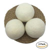 XL Wool Dryer Balls For Laundry - Organic,Anti Static,Premium Reusable Natural Fabric Softener,Hypoallergenic Baby Safe,Chemical Free, Shorten Drying Time(3 inch)-3 Pack
