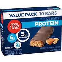 Fiber One Protein Bar, Caramel Chewy Bars, 6g Protein, Snacks, 60 Bars
